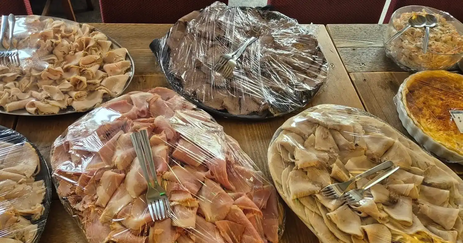 plated food covered in cling film