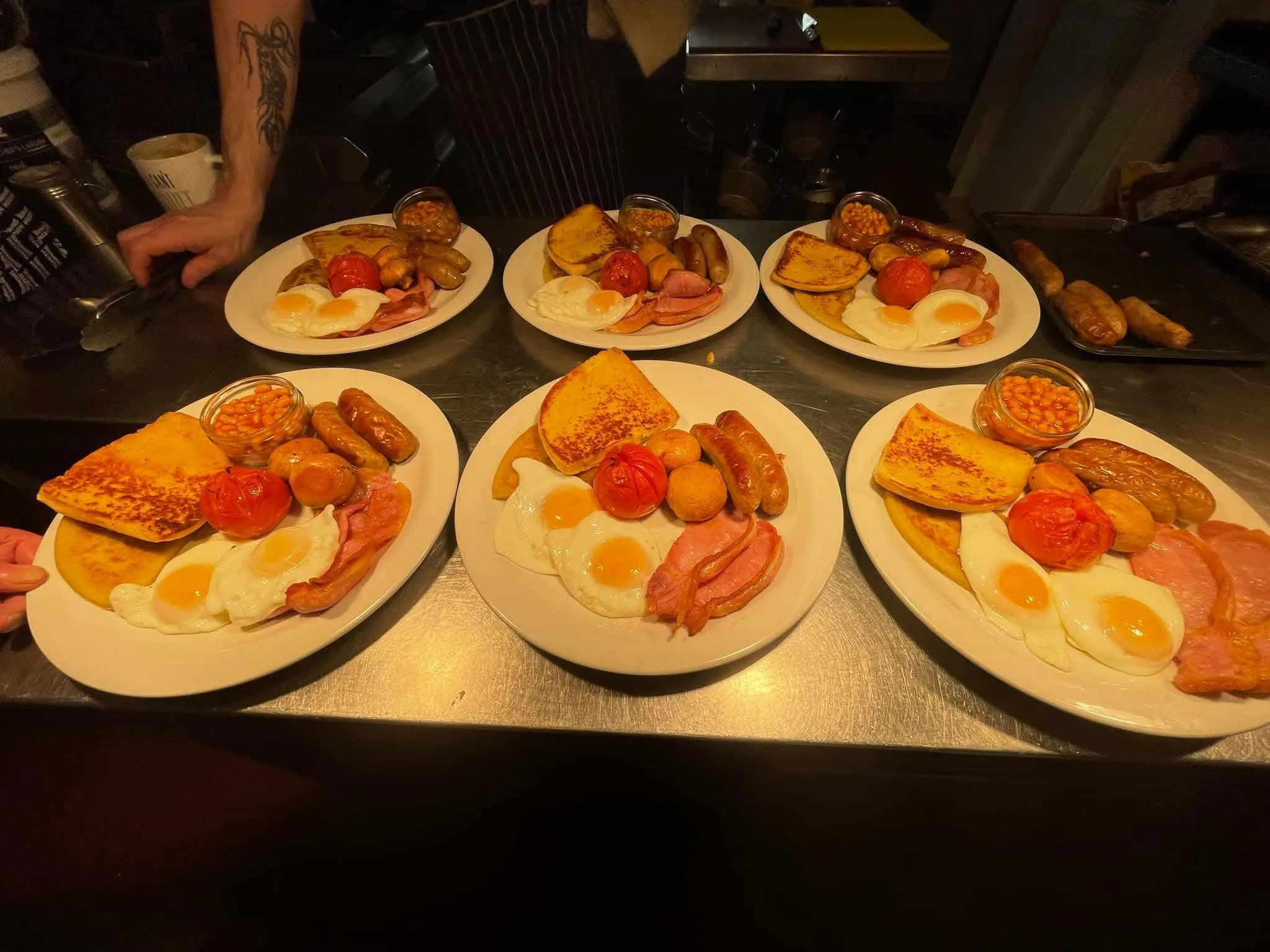6 full english breakfasts.